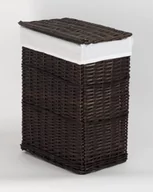 Kosze wiklinowe - CORSAN - Kosz wiklinowy na pranie CZARNY/WENGE z wyściółką ECRU 51x33x66 cm 169A - miniaturka - grafika 1