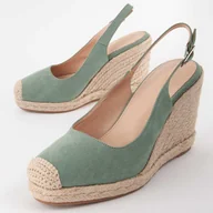 Espadryle damskie - Montevita Klin Esparto Balenci7 Zielony - miniaturka - grafika 1