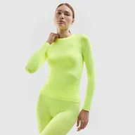 Koszulki sportowe damskie - Damski longsleeve termoaktywny 4F 4FRAW23USEAF138-20S - zielony - miniaturka - grafika 1