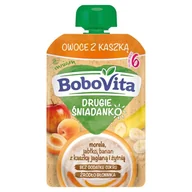 Przekąski dla dzieci - BoboVita Drugie Śniadanko Owoce z kaszką morela jabłko banan po 6 miesiącu 100 g - miniaturka - grafika 1
