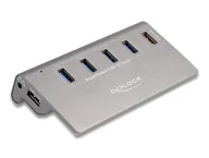 Huby USB - DeLOCK Hub USB 10 Gbps, 4 gniazda USB Typu-A + 1 gniazdo szybkiego ładowania z zasilaniem 64182 - miniaturka - grafika 1