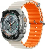 Akcesoria do smartwatchy - Pasek Devia Deluxe Sport6 do Apple Watch 42mm/ 44mm/ 45mm/ 49mm Beige+Orange - miniaturka - grafika 1