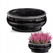 Donice - CERAMICZNA MISA NAGROBNA doniczka mrozoodporna czarna Ø 22 cm - miniaturka - grafika 1