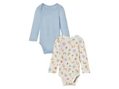 Body dla niemowląt - lupilu® Body niemowlęce z bawełny organicznej, 2 sztuki (62-68, Niebieski/ biały) - miniaturka - grafika 1