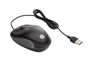 Mysz przewodowa HP USB Travel Mouse czarna - Myszki - miniaturka - grafika 1