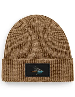 Czapka zimowa beanie wędkarska dla wędkarza na ryby na prezent "teal blue and silver" Biscuit - Czapki damskie - miniaturka - grafika 1