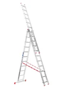 Drabiny - B2B Partner Trzyczęściowa aluminiowa drabina HOBBY, 3x11 stopni, 6,75 m VEN.4411 - miniaturka - grafika 1