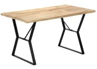 Stoły - Stół w stylu loft z litego drewna brązowy Orina 2X - miniaturka - grafika 1