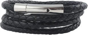 König Design skórzany naszyjnik skórzany pasek skórzana bransoletka 7 mm męski naszyjnik 17 cm - 100 cm pleciony, długość: 100 centymetrów, kolor: czarny - Naszyjniki męskie - miniaturka - grafika 1