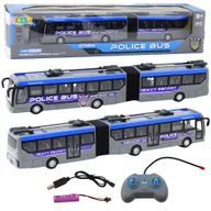 Zabawki zdalnie sterowane - ZDALNIE STEROWANY AUTOBUS POLICYJNY PRZEGUBOWY ŚWIATŁA - miniaturka - grafika 1