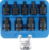 Klucze i nasadki - BGS 5485 sześciokątna nasadka do bitów zestaw | 12,5 MM (1/2") | z łbem walcowym z gniazdem sześciokątnym 5  19 MM | 9-częściowy - miniaturka - grafika 1