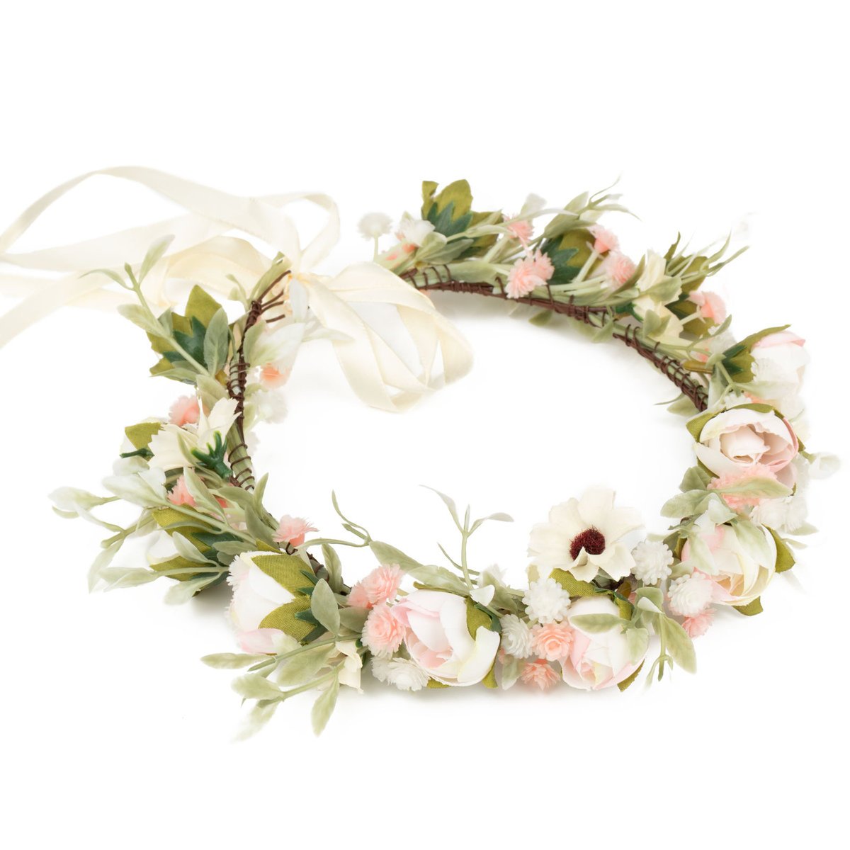 WIANEK na głowę Miss Glow BOHO ślubny PANIEŃSKI kwiaty ŚLUB