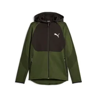 Bluzy męskie - Bluza z kapturem męska Puma EVOSTRIPE FZ zielona 67593031-M - miniaturka - grafika 1