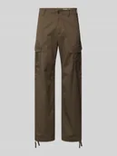 Spodnie damskie - Spodnie cargo o kroju loose fit z mieszanki bawełny - miniaturka - grafika 1