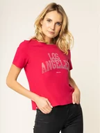 Koszulki i topy damskie - Guess T-Shirt Glam La Tee W01I89 R5JK0 Różowy Regular Fit - miniaturka - grafika 1