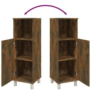 Lumarko Szafka łazienkowa, przydymiony dąb, 30x30x95 cm - Szafki łazienkowe - miniaturka - grafika 10