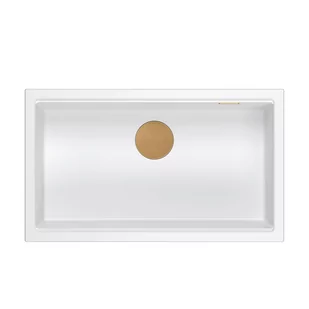 DASH 110 GraniteQ zlewozmywak snow white 76x44x23,5 cm 1-komorowy wpuszczany z syfonem manualnym miedziany - Zlewozmywaki - miniaturka - grafika 1