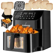 Frytownice gastronomiczne - Frytkownica Beztłuszczowa Frytownica 8L Piekarnik Airfryer Dwukomorowa Led - miniaturka - grafika 1