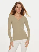 Bluzki damskie - Guess Bluzka Kyla W4BP51 KBCO2 Beżowy Regular Fit - miniaturka - grafika 1