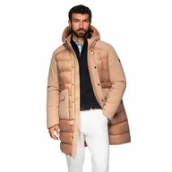 Kurtki męskie - Długa pikowana kurtka męska z dużymi kieszeniami beżowa V2 OM-JALJ-0308 M - miniaturka - grafika 1