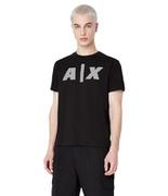 Koszulki męskie - Armani Exchange Męski t-shirt z bolym logo, czarny, S, czarny, S - miniaturka - grafika 1