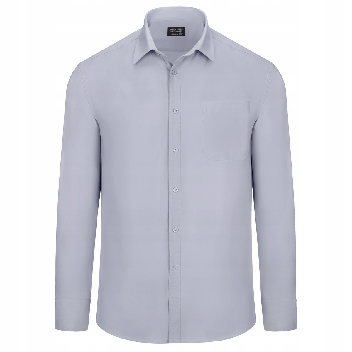 Koszula Szara Popielata Elegancka Klasyczna - Bawełna 44/45