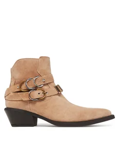 PINKO Kowbojki Tex 13 SD0343 P002 Beżowy - Botki damskie - miniaturka - grafika 1