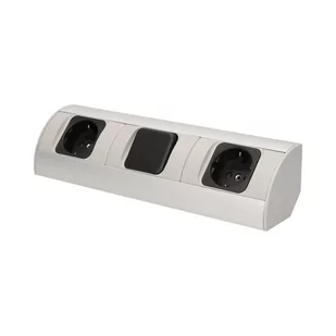 Orno Gniazdo meblowe 2x2P+Z schuko z wyłączni OR-AE-1304(GS) - Gniazdka elektryczne - miniaturka - grafika 1