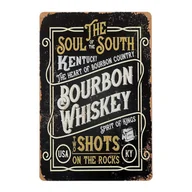 Dekoracje domu - Tabliczka Dekoracyjna Metalowa Bourbon Whiskey - miniaturka - grafika 1