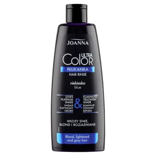 Joanna Ultra Color System niebieska płukanka do włosów siwych blond i rozjaśnionych 150ml - Pozostałe kosmetyki - miniaturka - grafika 3