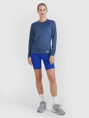 Spodenki damskie - 4F Legginsy kolarki do biegania szybkoschnące damskie - niebieskie L - miniaturka - grafika 1