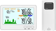 Stacje pogodowe - Termometr-higrometr do wnętrz i na zewnątrz, 433 MHz, bezprzewodowa stacja pogodowa, monitor temperatury i wilgotności z podświetleniem LCD i zdalnym nadajnikiem 100 m, wskaźnik ciśnienia powietrza, ostrzeżenie o niskim poziomie baterii - miniaturka - grafika 1