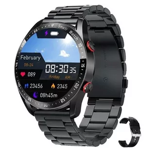 Bestphone BF6 Czarny z opaską silikonową oraz opaską stainless czarną - Smartwatch - miniaturka - grafika 1