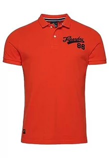 Koszulki męskie - Superdry Męska koszulka polo Superstate, jasny pomarańczowy, L - grafika 1