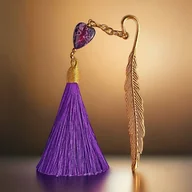 Zakładki do książek - Zakładka PREMIUM : serce : jaspis cesarski : fiolet - miniaturka - grafika 1