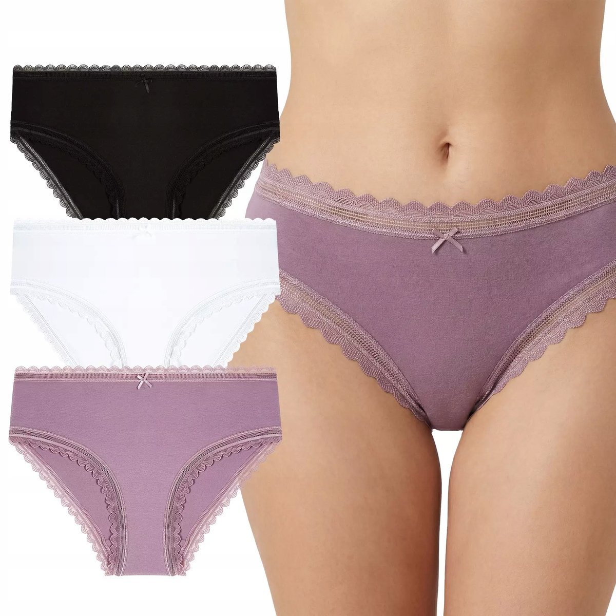 3X MAJTKI DAMSKIE PLUS SIZE FIGI MAXI BIKINI MODELUJĄCE MORAJ L