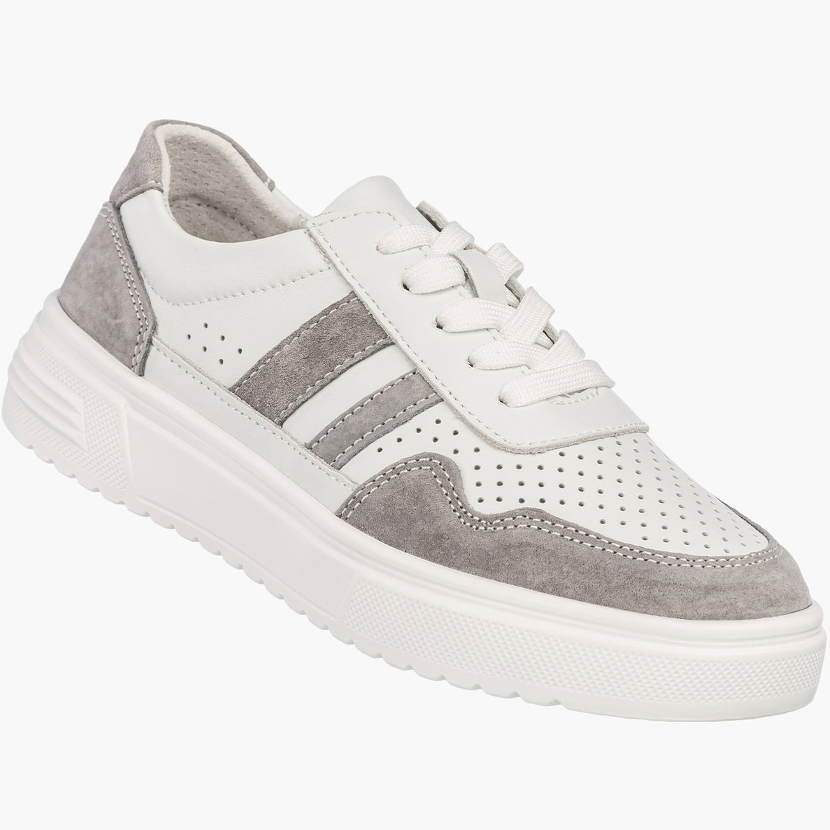Sneakersy Damskie Skórzane Buty Zamszowe Sportowe Casual Białe 39