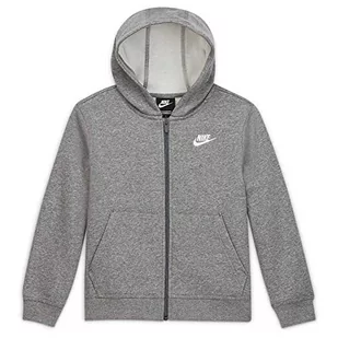 Nike Chłopięca bluza B NSW Hoodie Fz Club, Carbon Heather/White, 8 Lat DA5067 - Bluzy dla chłopców - miniaturka - grafika 1