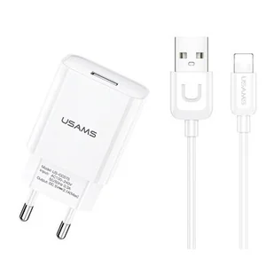 USAMS Ładowarka sieciowa 1xUSB T21 Lightning 2,1A USA000447 - Ładowarki do telefonów - miniaturka - grafika 1