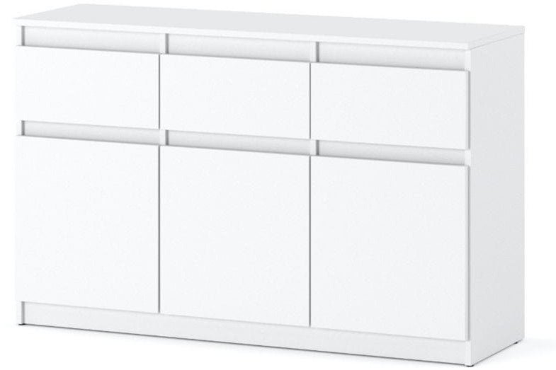 Komoda Biała Nowoczesna Pojemna Szafka Do Sypialni Salonu 3 Szuflady 120cm