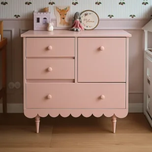 Komoda retro różowa babushka mała dla dziewczynki - Komody dla dzieci - miniaturka - grafika 1