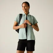 Koszule damskie - Regatta Koszula damska z krótkim rękawem Mindano VIII Zielony, Cotton, Rozmiar: 52 - miniaturka - grafika 1