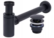 Akcesoria do armatury i ceramiki - Rea A0078 Syfon czarny z korkiem klik-klak do umywalek bez przelewuOkr$40g$41y - miniaturka - grafika 1