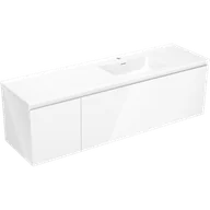 Szafki łazienkowe - Mexen Orio szafka łazienkowa 160 cm z umywalką Otis prawą, 1S, 1D, biała połysk - 91A13-16047-3-BBFF00-W18P00 - miniaturka - grafika 1