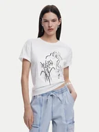 Koszulki i topy damskie - Desigual T-Shirt Paraguay 25SWTKAB Biały Regular Fit - miniaturka - grafika 1