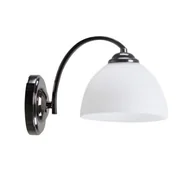 Lampy ścienne - GRACJA LAMPA KINKIET CZARNY PERŁOWY 1X40 E27 KLOSZ BIAŁY - miniaturka - grafika 1