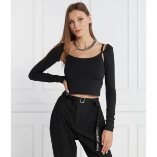 CALVIN KLEIN JEANS Bluzka | Slim Fit - Bluzki damskie - miniaturka - grafika 1