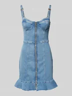 Sukienki - Sukienka mini z imitacji denimu model ‘MARCELA’ - miniaturka - grafika 1