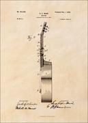 Plakaty - Galeria Plakatu, Plakat, Patent GC Ward Gitara Projekt z 1898, sepia, 40x50 cm - miniaturka - grafika 1