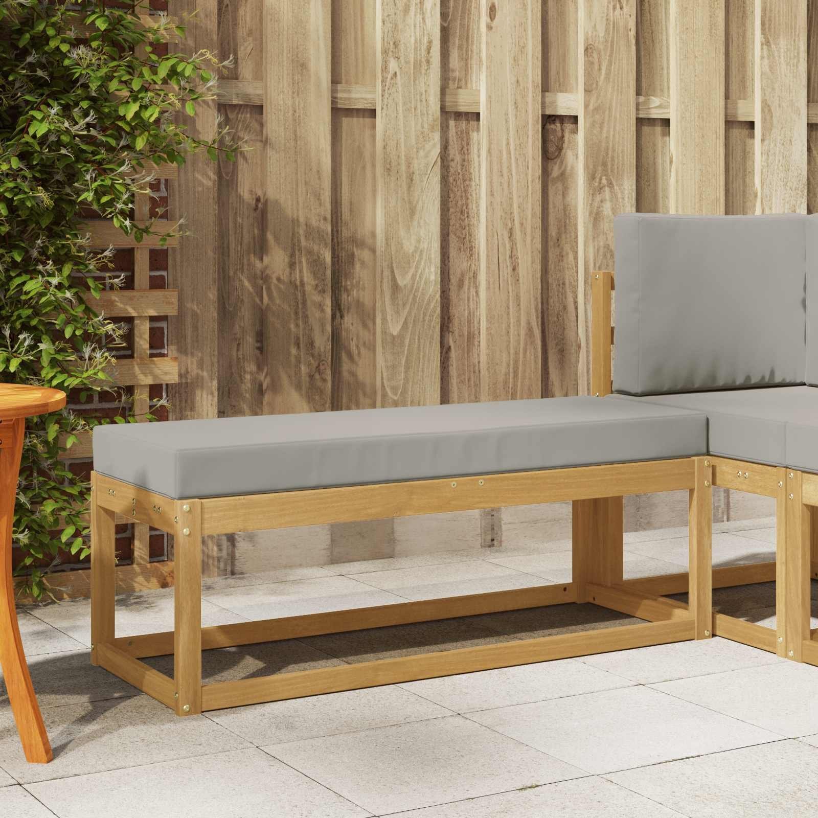vidaXL Stołek Ławka na Zewnątrz z poduszką Biały 115 x 43 x 45 cm